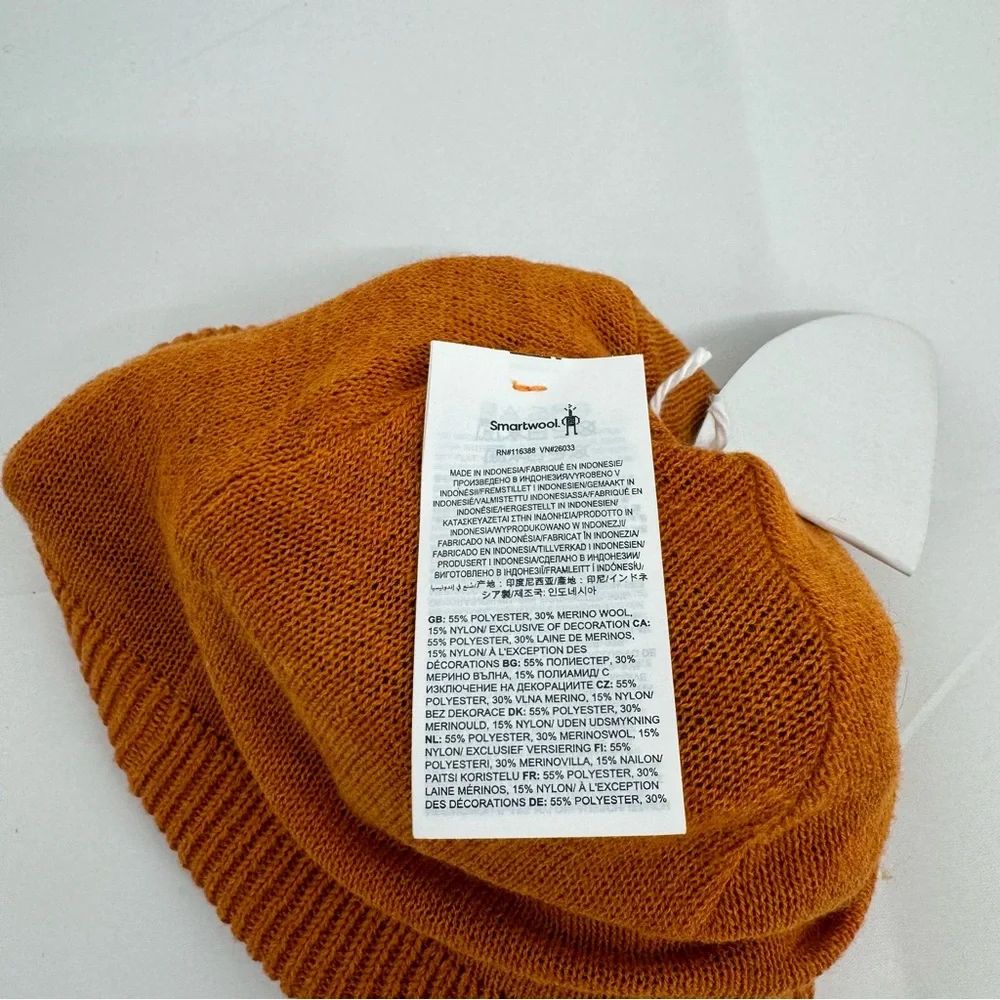 NWT Smartwool Beanie Knit Hat Merino Wool Winter Pattern POM Honey Gold Heather